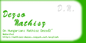 dezso mathisz business card